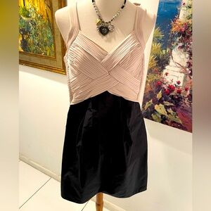 BCBGMAXAZRIA Black & Beige Bandage Dress Size 0